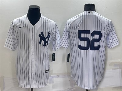 New York Yankees #52 CC Sabathia White Without Name Cool Base Jersey