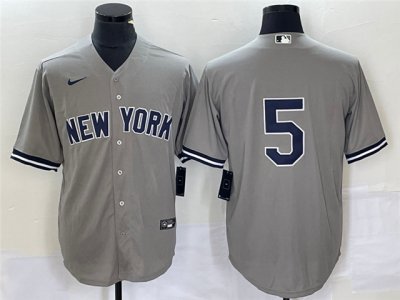 New York Yankees #5 Joe DiMaggio Gray Without Name Cool Base Jersey