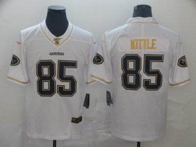San Francisco 49ers #85 George Kittle White Golden 100th Vapor Limited Jersey