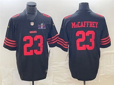 San Francisco 49ers #23 Christian McCaffrey Black Super Bowl LVIII F.U.S.E. Limited Jersey
