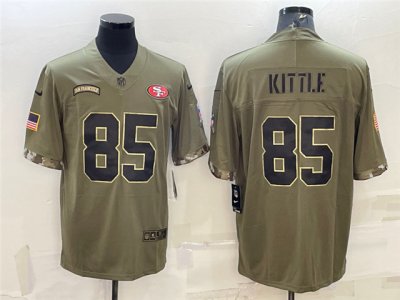 San Francisco 49ers #85 George Kittle 2022 Olive Salute To Service Limited Jersey