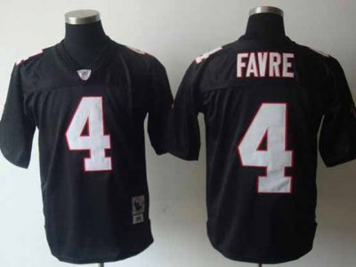 Atlanta Falcons #4 Brett Favre 1991 Throwback Black Jersey