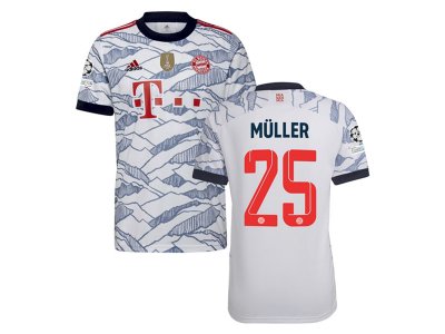 Club Bayern Munich #25 Thomas Müller Third White 2021/22 Soccer Jersey
