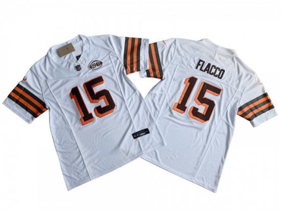 Cleveland Browns #15 Joe Flacco White 1946 Vapor F.U.S.E. Limited Jersey