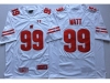 NCAA Wisconsin Badgers #99 J.J. Watt White College Football Jersey