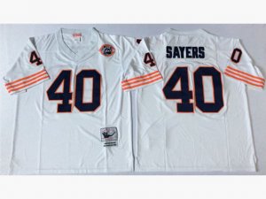 Chicago Bears #40 Gale Sayers Throwback White Jersey