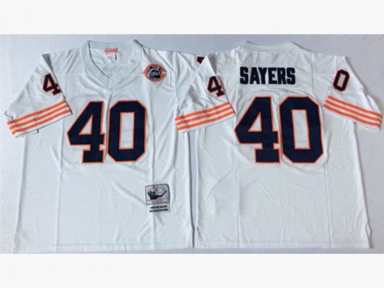 Chicago Bears #40 Gale Sayers Throwback White Jersey