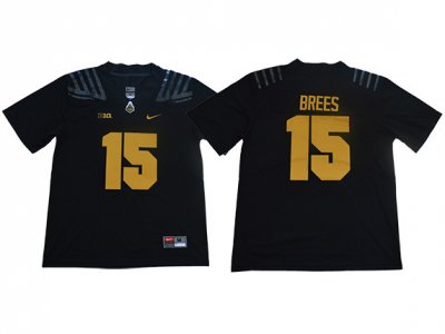 NCAA Purdue Boilermakers #15 Drew Brees Black Gold College Football Jersey