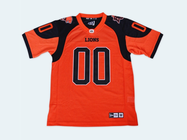 CFL BC Lions #00 Red Custom Football Jersey - Click Image to Close