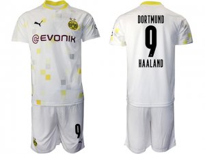 20/21 Borussia Dortmund #9 Erling Braut Haland 3rd White Short Sleeve Soccer Jersey