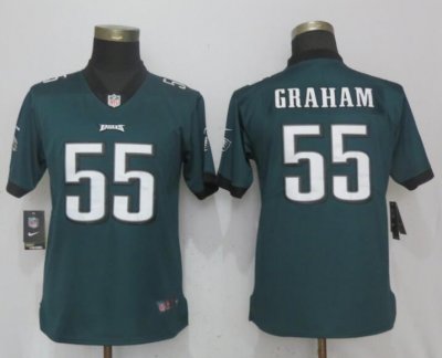 Women's Philadelphia Eagles #55 Brandon Graham Green Vapor Limited Jersey