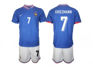 National France #7 Griezmann Home Blue 2024/25 Soccer Jersey