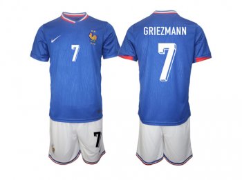 National France #7 Griezmann Home Blue 2024/25 Soccer Jersey