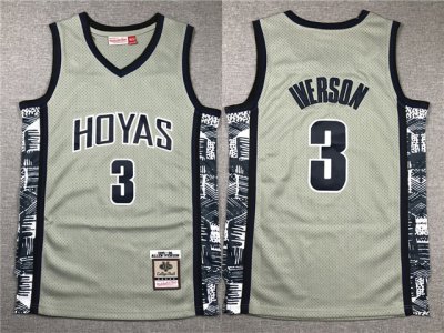 Georgetown Hoyas #3 Allen Iverson 1995-96 Gray College Basketball Jersey