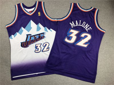 Youth Utah Jazz #32 Karl Malone 1996-97 Purple Hardwood Classics Jersey