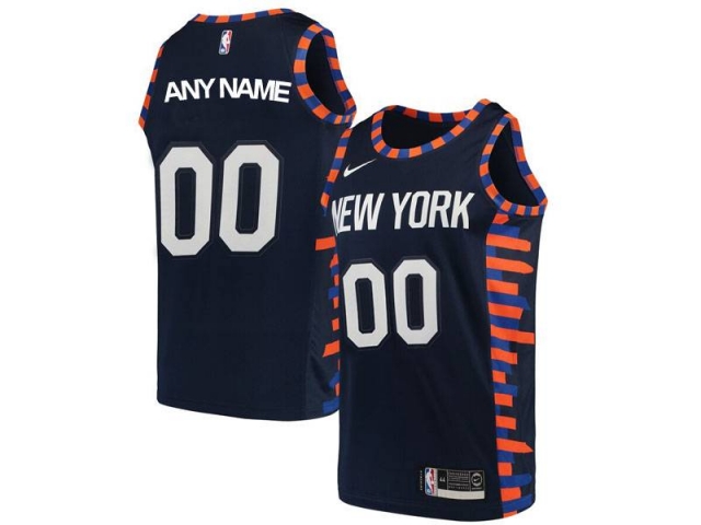 New York Knicks Custom #00 Dark Blue City Edition Swingman Jersey - Click Image to Close