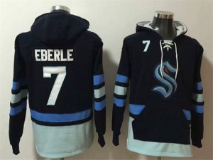 Seattle Kraken #7 Jordan Eberle Dark Blue One Front Pocket Pullover Hoodie Jersey