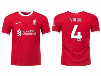 Club Liverpool #4 VIRGIL VAN DIJK Home Red 2023/2024 Soccer Jersey