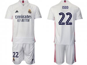 20/21 Club Real Madrid #22 Isco Home White Soccer Jersey