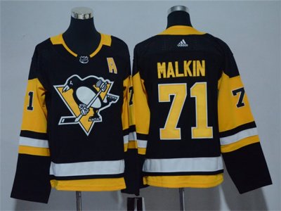 Women's Youth Pittsburgh Penguins #71 Evgeni Malkin Black Jersey