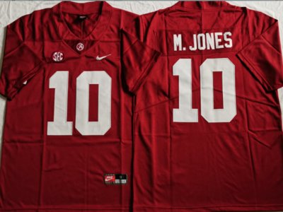 NCAA Alabama Crimson Tide #10 Mac Jones Red College Football Jersey