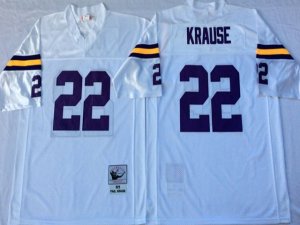 Minnesota Vikings #22 Paul Krause 1975 Throwback White Jersey