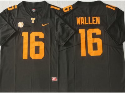 Tennessee Volunteers #16 Morgan Wallen Dark Gray College Football Jersey