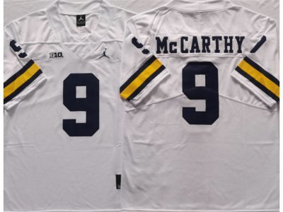 NCAA Michigan Wolverines #9 J.J. McCarthy White College Football Jersey