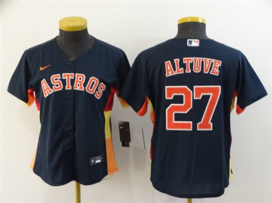 Women's Houston Astros #27 Jose Altuve Navy Cool Base Jersey