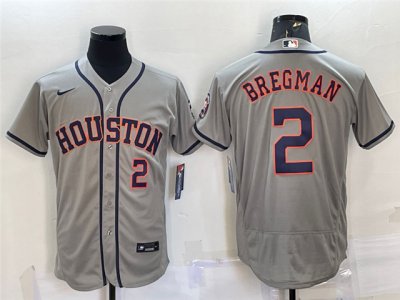 Houston Astros #2 Alex Bregman Gray Flex Base Jersey