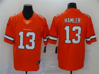 Denver Broncos #13 KJ Hamler Orange Color Rush Limited Jersey