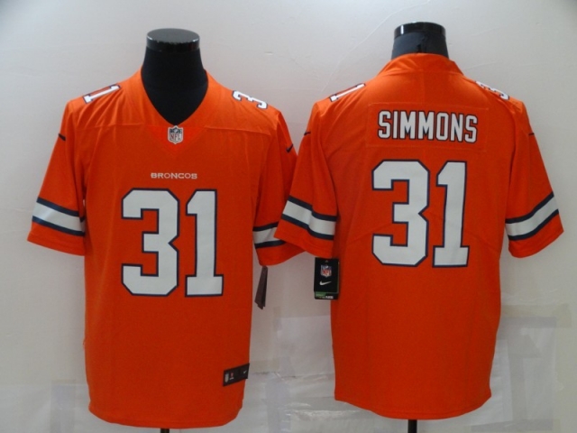 Denver Broncos #31 Justin Simmons Orange Color Rush Limited Jersey - Click Image to Close