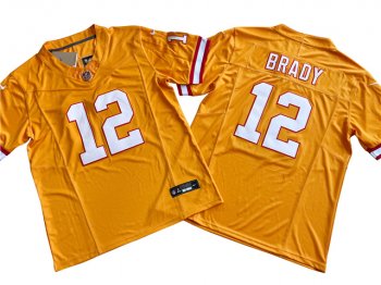 Tampa Bay Buccaneers #12 Tom Brady Orange Throwback Vapor F.U.S.E. Limited Jersey