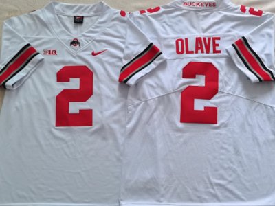 NCAA Ohio State Buckeyes #2 Chris Olave White College Football Jersey