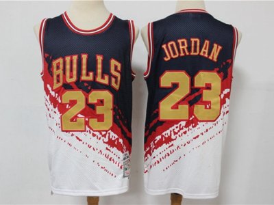 Chicago Bulls #23 Michael Jordan Black Mitchell&ness Hardwood Classics Independence Day Swingman Jersey