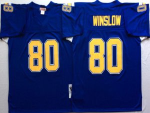 San Diego Chargers #80 Kellen Winslow Throwback Blue Jersey