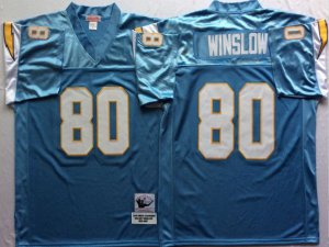 San Diego Chargers #80 Kellen Winslow Throwback Powder Blue Jersey