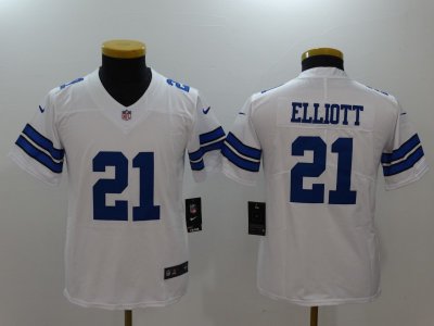 Youth Dallas Cowboys #21 Ezekiel Elliott White Vapor Limited Jersey
