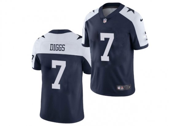 Youth Dallas Cowboys #7 Trevon Diggs Thanksgiving Blue Vapor Limited Jersey