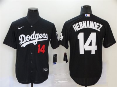 Los Angeles Dodgers #14 Enrique Hernandez Black Turn Back The Clock Jersey