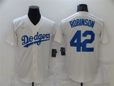 Los Angeles Dodgers #42 Jackie Robinson Cream Cooperstown Collection Cool Base Jersey