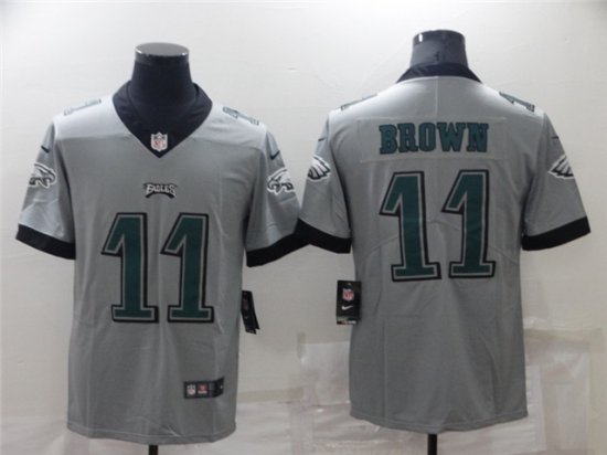 Philadelphia Eagles #11 A.J. Brown Gray Inverted Limited Jersey