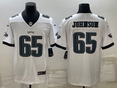 Philadelphia Eagles #65 Lane Johnson White Vapor Limited Jersey
