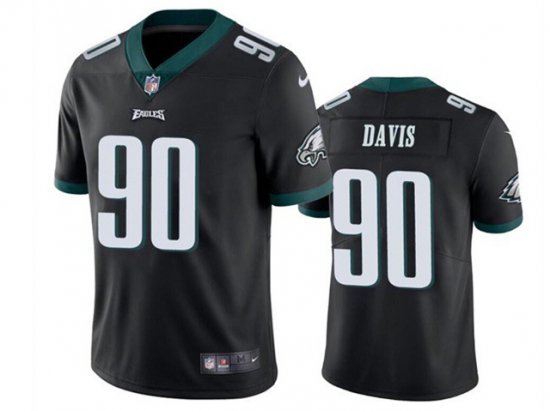 Philadelphia Eagles #90 Jordan Davis Black Vapor Limited Jersey