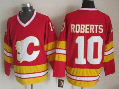 Calgary Flames #10 Gary Roberts 1989 CCM Vintage Red Jersey