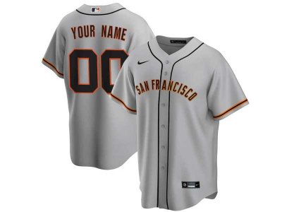 San Francisco Giants #00 Road Gray Cool Base Custom Jersey