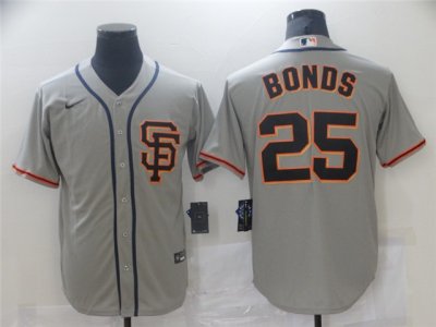 San Francisco Giants #25 Barry Bonds Gray Cool Base Jersey