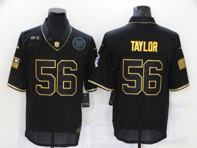 New York Giants #56 Lawrence Taylor Black Gold Vapor Limited Jersey
