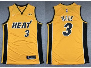 Miami Heat #3 Dwyane Wade 2020-21 Yellow Earned Edition Swingman Jersey