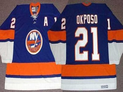 New York Islanders #21 Kyle Okposo CCM Vintage Blue Jersey